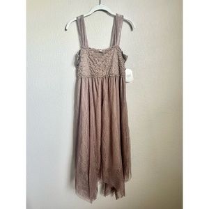 💕NEW💕 ALTA’D STATE Bohemian Lace Handkerchief Square Neckline Midi Dress